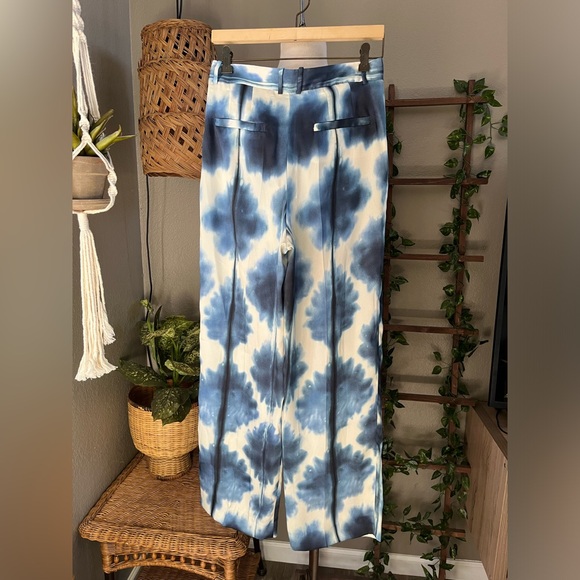 NWT Zara Tie-Dyed Print Wide High Rise Leg Pants Trousers S - Picture 12 of 16